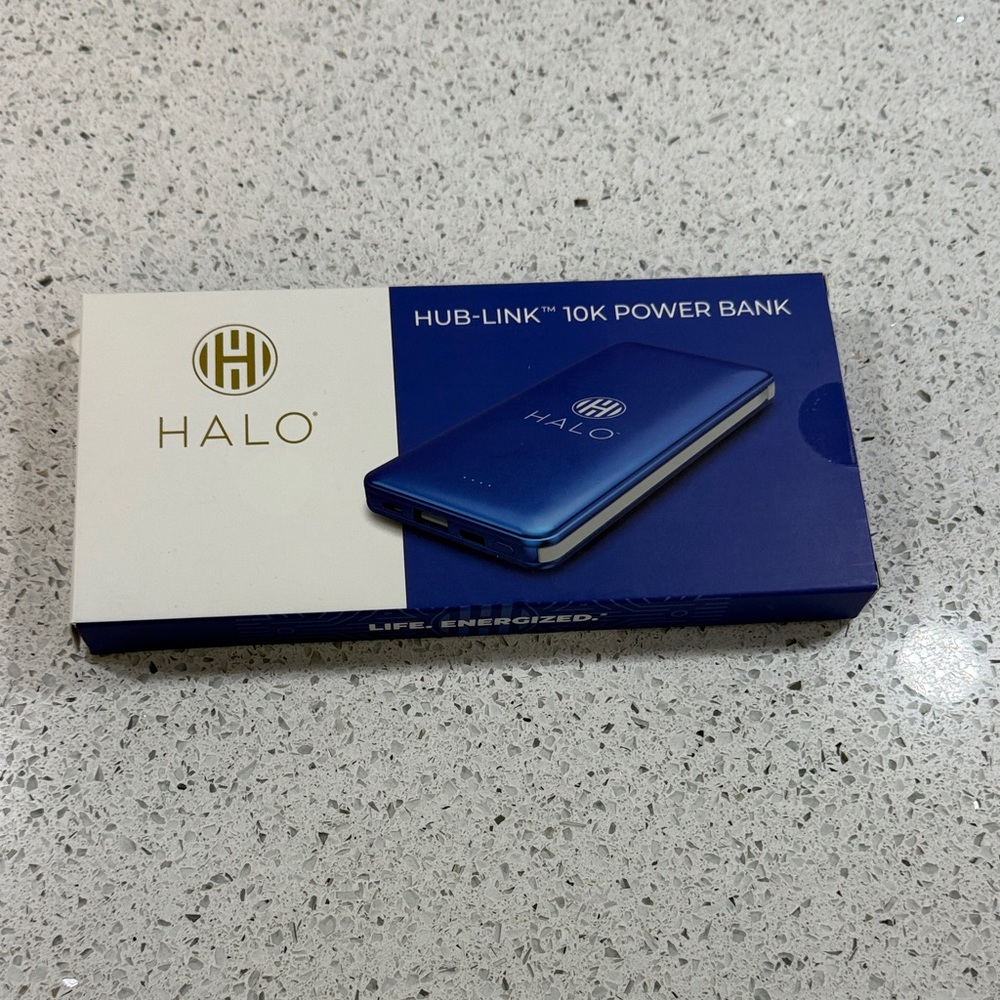 Halo Blue and White 10K Power Bank Charger